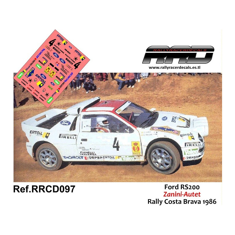 Ford RS 200 Zanini-Autet Rally Costa Brava 1986