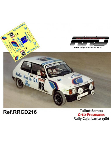 Talbot Samba Ortiz-Presmanes Rally Cajalicante 1986