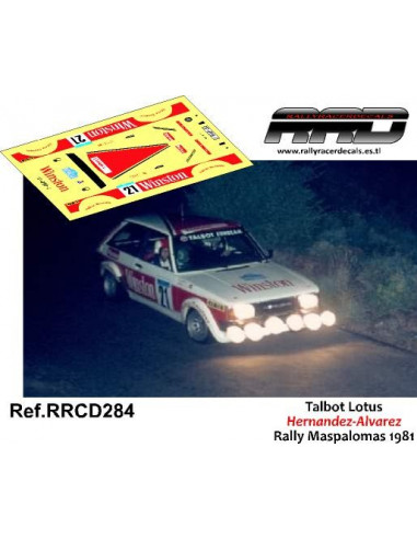 Talbot Sunbeam Hernandez-Alvarez Rally Maspalomas 1981