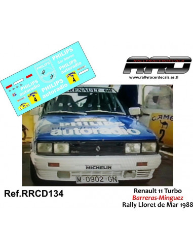 Renault 11 Turbo Barreras-Minguez Rally Lloret de Mar 1988