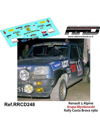 Renault 5 Alpine Kruupa-Mystkowsky Rally Costa Brava 1980