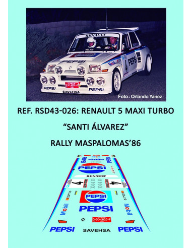 Renault 5 Maxi Turbo - Santi Álvarez - Rally Maspalomas 1986