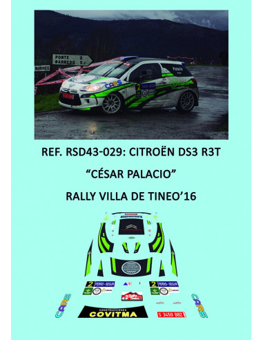 Citroën DS3 R3T - César Palacio - Rally Villa de Tineo 2016