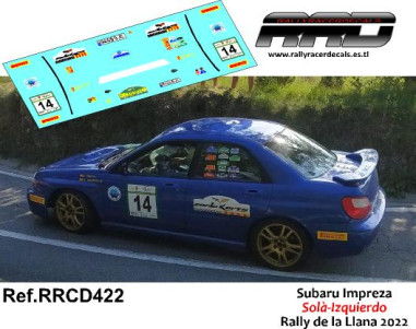 Subaru Impreza Sola-Izquierdo Rally de La Llana 2022