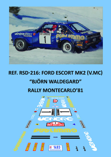 Ford Escort MKII (V.Montecarlo) - Björn Waldegard - Rally Montecarlo 1981