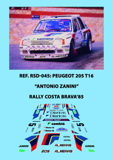Peugeot 205 T16 - Antonio Zanini - Rally Costa Brava 1985