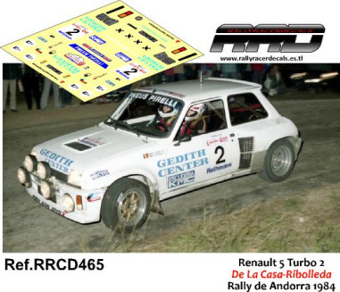 Renault 5 Turbo 2 De la Casa-Ribolleda Rally Andorra 1984