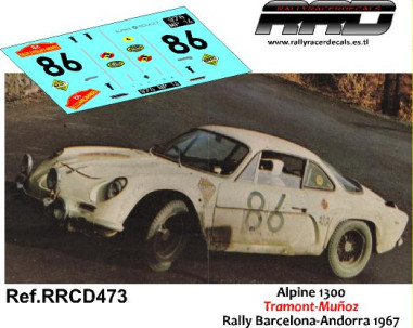 Alpine 1300 Tramont-Muñoz Rally Barcelona-Andorra 1967