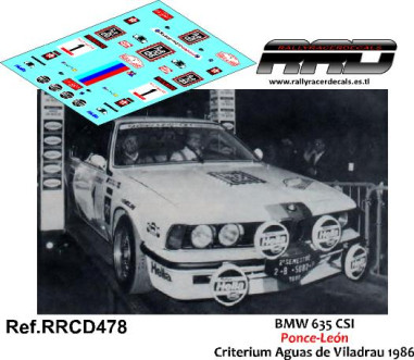 BMW 635 CSI Ponce-Leon Criterium Aguas de Viladrau 1986